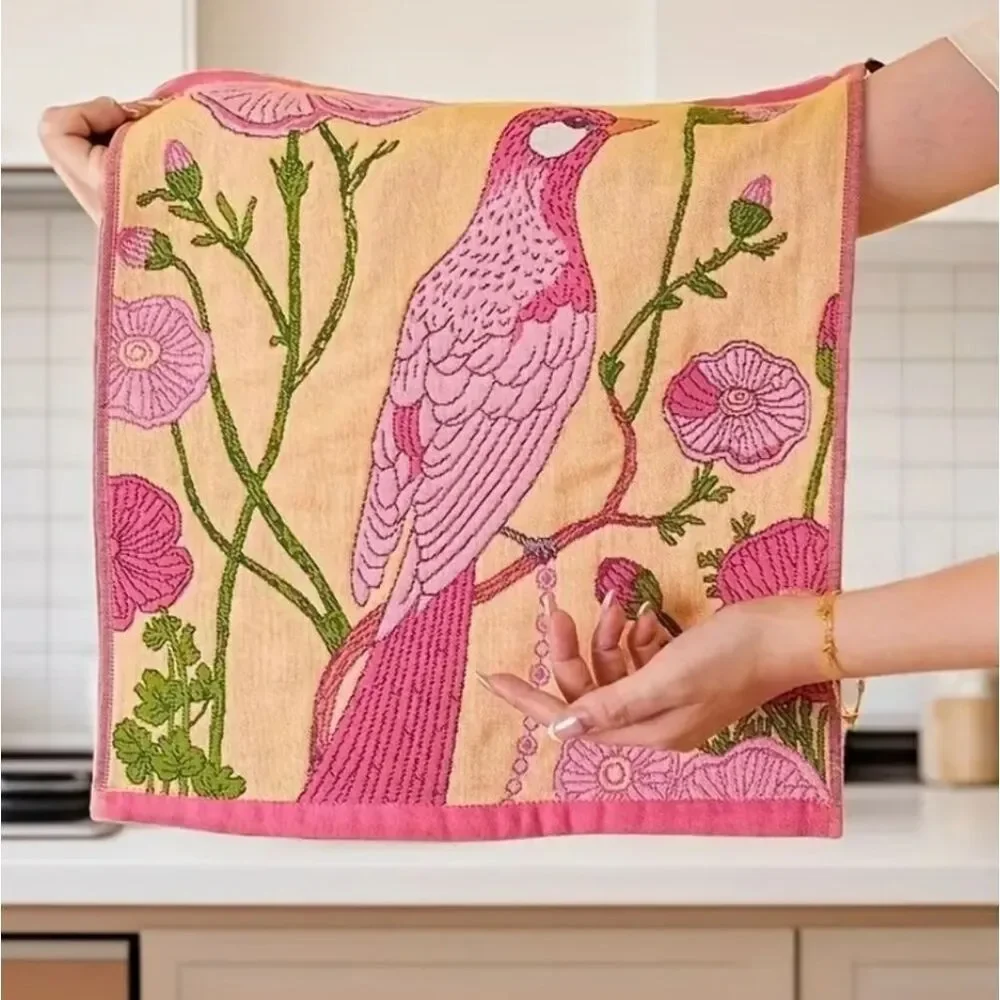 Floral Pink and Yellow Kitchen/ Bathroom Hand Towels 4pk